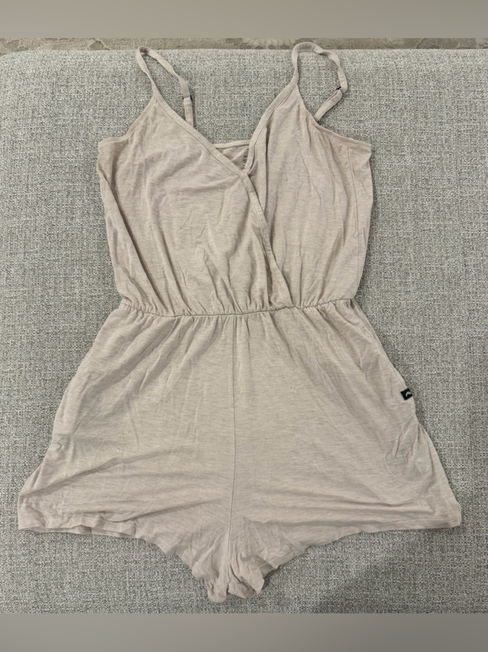 MeUndies UltraModal V-Neck Romper in Heather Oat - Picture 6 of 14